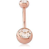 ROSE GOLD PVD COATED TITANIUM INTERNALLY THREADED BARBELL