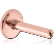 ROSE GOLD PVD COATED TITANIUM INTERNALLY THREADED MICRO LABRET PIN FOR 0.9 MM THREAD