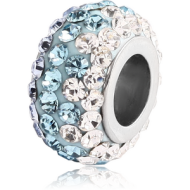 SURGICAL STEEL CRYSTALINE jewelled BEAD 5.0 - 5.2MM HOLE
