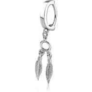 SURGICAL STEEL BELLY CLICKER WITH DANGLING CHARM PIERCING