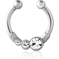 SURGICAL STEEL JEWELLED FAKE SEPTUM RING PIERCING