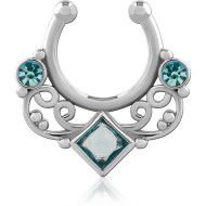 SURGICAL STEEL JEWELLED FAKE SEPTUM RING PIERCING