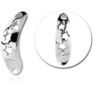 SURGICAL STEEL INTIMATE SHIELD THREE STAR CUTOUTS CURVED DESIGN PLATE PIERCING