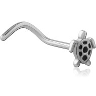 SURGICAL STEEL CURVED NOSE STUD - TURTLE PIERCING