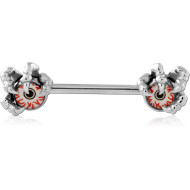 SURGICAL STEEL NIPPLE BAR PIERCING