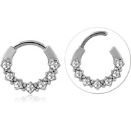 SURGICAL STEEL JEWELLED HINGED SEPTUM CLICKER RING PIERCING