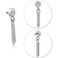 TITANIUM JEWELED MICRO ATTACHMENT FOR 1.2MM INTERNALLY THREADED PINS PIERCING