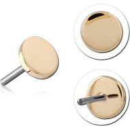 14K YELLOW GOLD TOP WITH TITANIUM THREADLESS PIN FLAT DISC PIERCING