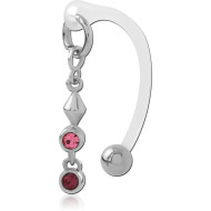 BIOFLEX VERTICAL HOOD BANANAS WITH SURGICAL STEEL CHARMS PIERCING