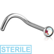 STERILE TITANIUM JEWELLED CURVED NOSE STUD PIERCING