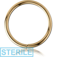 STERILE ZIRCON GOLD PVD COATED SURGICAL STEEL SEAMLESS RING