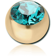 ZIRCON GOLD SURGICAL STEEL JEWELLED BALL PIERCING