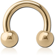 ZIRCON GOLD PVD COATED SURGICAL STEEL MICRO CIRCULAR BARBELL PIERCING