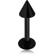 BLACK PVD COATED SURGICAL STEEL MICRO LABRET WITH CONE