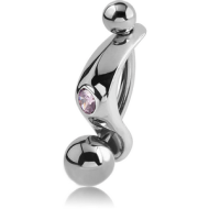 SURGICAL STEEL JEWELLED INTIMATE SHIELD AND MINI NAVEL BANANA