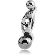 SURGICAL STEEL STAR CUT OUT INTIMATE SHIELD AND MINI NAVEL BANANA