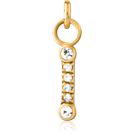 GOLD PVD COATED SURGICAL STEEL JEWELLED CHARM