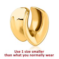 GOLD PVD COATED SURGICAL STEEL HALF TUNNEL PIERCING