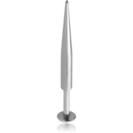 SURGICAL STEEL LABRET WITH LONG SPIKE PIERCING
