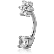 SURGICAL STEEL JEWELLED CURVED MICRO BARBELL PIERCING