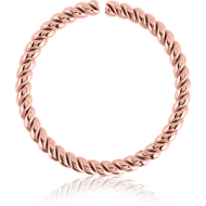 ROSE GOLD PVD COATED SURGICAL STEEL SEAMLESS RING - TWIST PIERCING