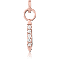 ROSE GOLD PVD COATED SURGICAL STEEL JEWELLED CHARM