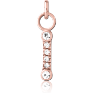 ROSE GOLD PVD COATED SURGICAL STEEL JEWELLED CHARM