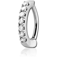 SURGICAL STEEL JEWELLED BELLY CLICKER PIERCING