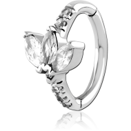 SURGICAL STEEL JEWELLED BELLY CLICKER PIERCING
