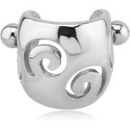 SURGICAL STEEL CARTILAGE SHIELD - SPIRALS PIERCING