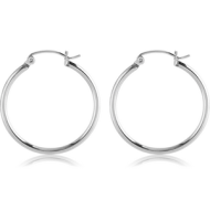 SURGICAL STEEL WIRE HOOP EARRINGS - ROUND