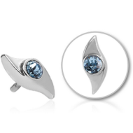 SURGICAL STEEL JEWELLED PUSH FIT ATTACHMENT FOR BIOFLEX INTERNAL LABRET - PROPELLER PIERCING