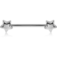 SURGICAL STEEL NIPPLE BAR - STARS PIERCING