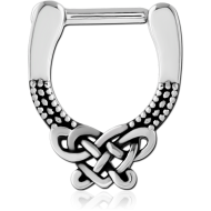 SURGICAL STEEL HINGED SEPTUM CLICKER RING PIERCING