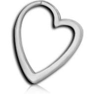 SURGICAL STEEL HOOP EARRINGS FOR TUNNEL - HEART PIERCING