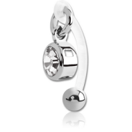 BIOFLEX VERTICAL HOOD BANANAS WITH SURGICAL STEEL CHARMS - CAN BE CUT TO SIZE PIERCING