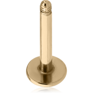 ZIRCON GOLD PVD COATED SURGICAL STEEL MICRO LABRET PIN PIERCING