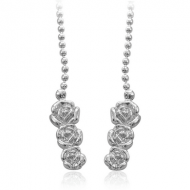 RHODIUM PLATED BELLY CHAIN WITH ROSES