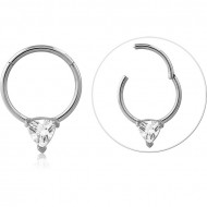 SURGICAL STEEL JEWELED HINGED SEGMENT RING PIERCING