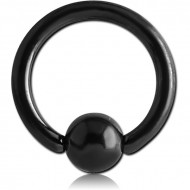 BLACK PVD COATED SURGICAL STEEL ANNEALED BALL CLOSURE RING