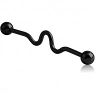 BLACK PVD COATED SURGICAL STEEL INDUSTRIAL LOOP BARBELL PIERCING