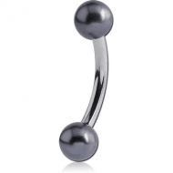 SURGICAL STEEL CURVED BARBELL WITH SYNTHETIC PEARLS PIERCING