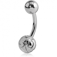 SURGICAL STEEL HEARTS BALL CURVED BARBELL PIERCING
