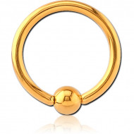 GOLD PVD COATED SURGICAL STEEL ANNEALED BALL CLOSURE RING