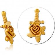 GOLD PVD COATED SURGICAL STEEL MICRO ATTACHMENT FOR 1.2MM INTERNALLY THREADED PINS PIERCING