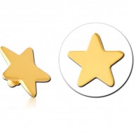GOLD PVD COATED SURGICAL STEEL STAR FOR 1.6MM INTERNALLY THREADED PINS PIERCING