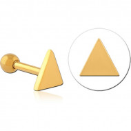 GOLD PVD COATED SURGICAL STEEL TRAGUS MICRO BARBELL - TRIANGLE PIERCING