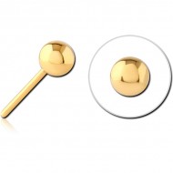 GOLD PVD COATED SURGICAL STEEL THREADLESS BALL PIERCING