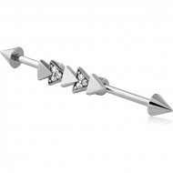 SURGICAL STEEL INDUSTRIAL BARBELL ADJUSTABLE SLIDING CHARM PIERCING