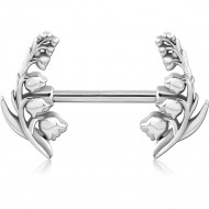 SURGICAL STEEL NIPPLE PIERCING INTERNAL THREADED BAR PIERCING